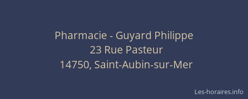 Pharmacie - Guyard Philippe