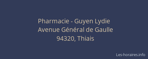 Pharmacie - Guyen Lydie