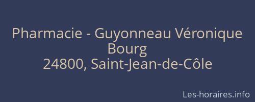 Pharmacie - Guyonneau Véronique