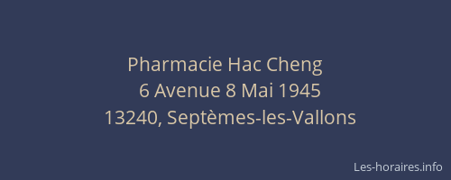 Pharmacie Hac Cheng