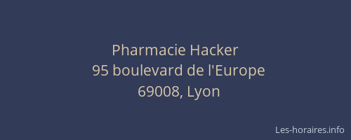 Pharmacie Hacker