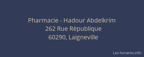 Pharmacie - Hadour Abdelkrim
