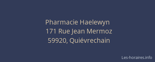 Pharmacie Haelewyn