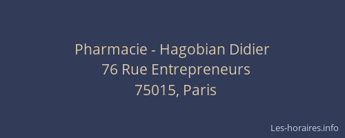 Pharmacie - Hagobian Didier
