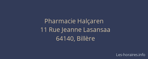 Pharmacie Hal&ccedil;aren