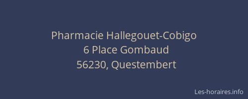 Pharmacie Hallegouet-Cobigo