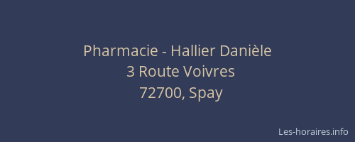 Pharmacie - Hallier Danièle