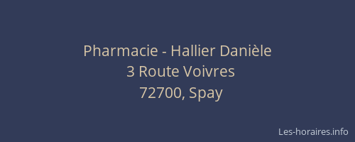 Pharmacie - Hallier Dani&egrave;le