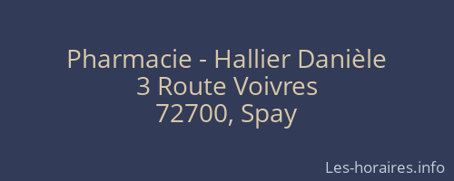 Pharmacie - Hallier Danièle