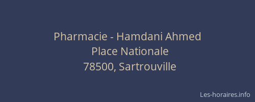 Pharmacie - Hamdani Ahmed