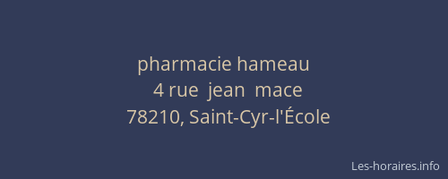 pharmacie hameau