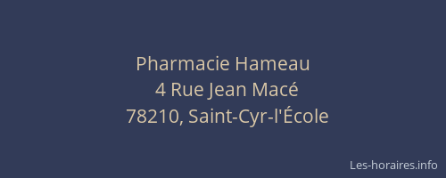 Pharmacie Hameau