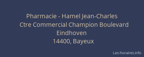 Pharmacie - Hamel Jean-Charles