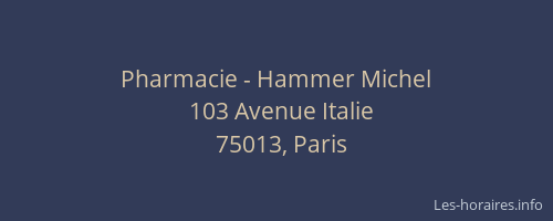 Pharmacie - Hammer Michel