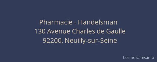 Pharmacie - Handelsman