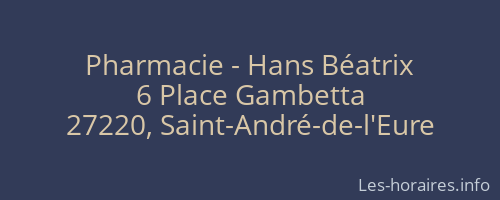Pharmacie - Hans Béatrix