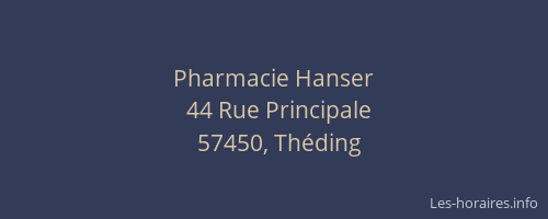 Pharmacie Hanser