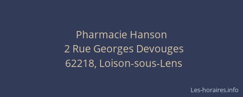 Pharmacie Hanson