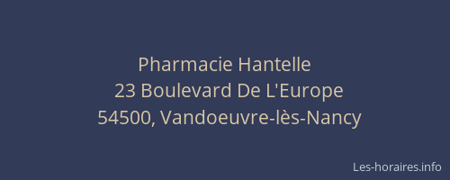 Pharmacie Hantelle