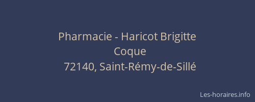 Pharmacie - Haricot Brigitte