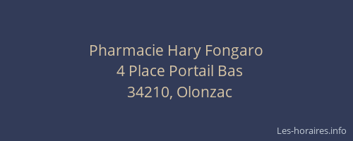 Pharmacie Hary Fongaro