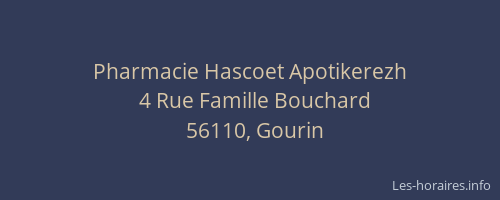 Pharmacie Hascoet Apotikerezh