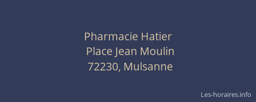 Pharmacie Hatier