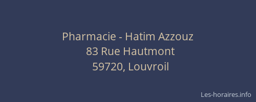 Pharmacie - Hatim Azzouz