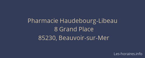 Pharmacie Haudebourg-Libeau