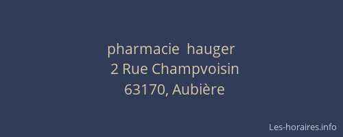 pharmacie  hauger