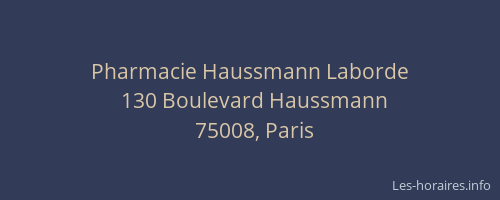 Pharmacie Haussmann Laborde