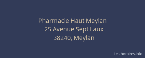 Pharmacie Haut Meylan