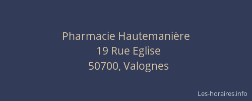 Pharmacie Hautemani&egrave;re