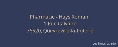Pharmacie - Hays Roman