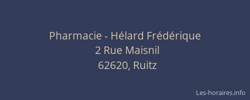 Pharmacie - H&eacute;lard Fr&eacute;d&eacute;rique