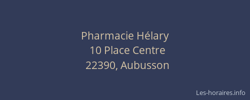 Pharmacie Hélary