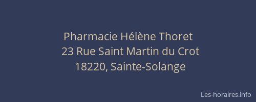 Pharmacie Hélène Thoret