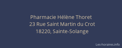 Pharmacie H&eacute;l&egrave;ne Thoret
