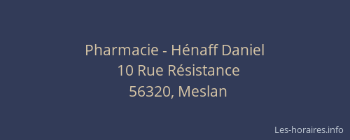 Pharmacie - H&eacute;naff Daniel