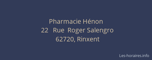 Pharmacie H&eacute;non