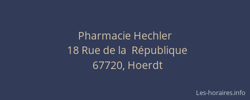 Pharmacie Hechler