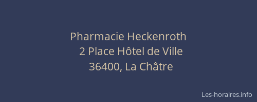 Pharmacie Heckenroth