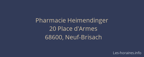 Pharmacie Heimendinger