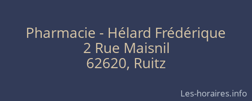 Pharmacie - Hélard Frédérique