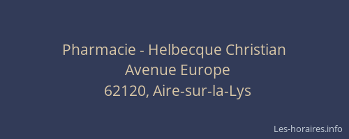 Pharmacie - Helbecque Christian