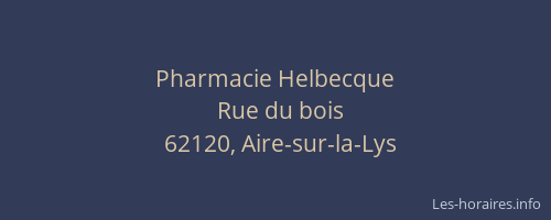 Pharmacie Helbecque