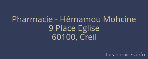 Pharmacie - Hémamou Mohcine