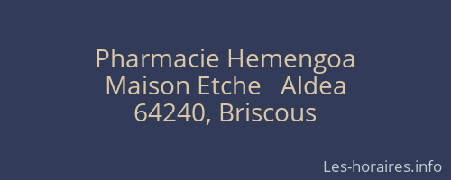 Pharmacie Hemengoa