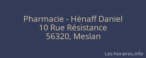 Pharmacie - Hénaff Daniel