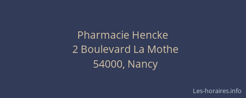 Pharmacie Hencke